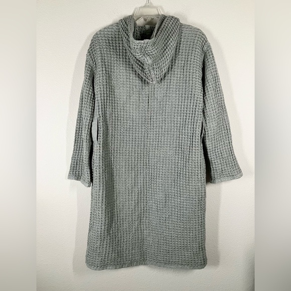 ONSEN Supima Waffle Bath Robe Hood Pockets Unisex NO BELT Cinder Gray Size S - Picture 13 of 14